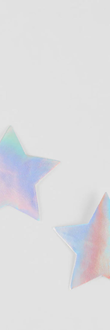 The Iridescent Star Pasties in multi-color brings edge and energy to your vibe, ready to elevate any festival look or concert outfit.