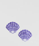 The Mermaid Aesthetic Shimmer Shell Pasties in purple brings edge and energy to your vibe, ready to elevate any festival look or concert outfit.