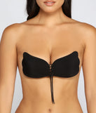 The Adhesive Push Up Bra in black brings sleek style to any graduation outfit, from cap and gown to after-party.