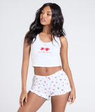 Sweet Pickings Cherry Print Knit Pajama Shorts