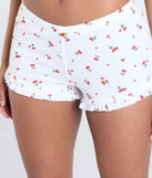 Sweet Pickings Cherry Print Knit Pajama Shorts