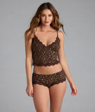 Western Horseshoe Lace Trim Pajama Shorts