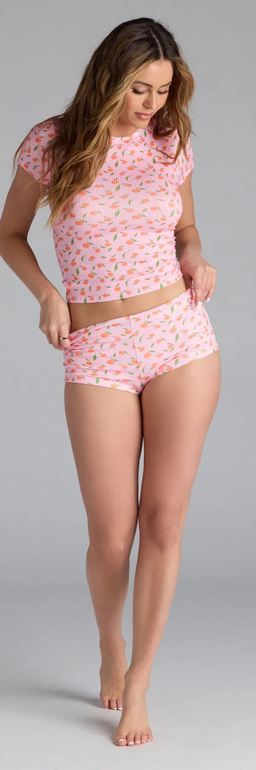 Zesty Cutie Orange Print Pajama Shorts