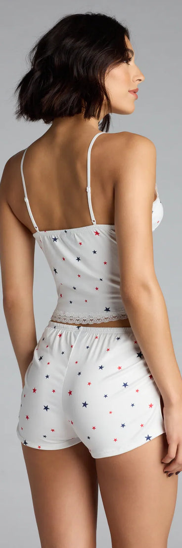 Americana Star Print Pajama Top