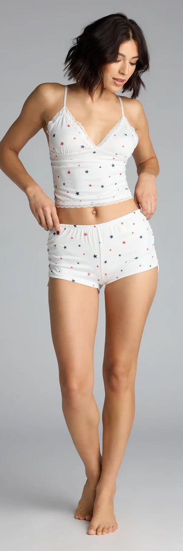 Americana Star Print Pajama Shorts