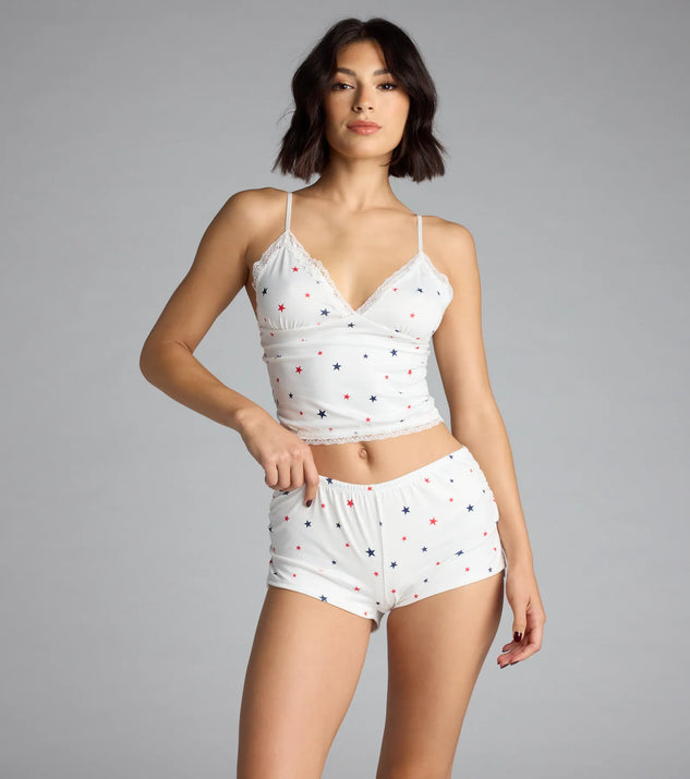 Americana Star Print Pajama Shorts