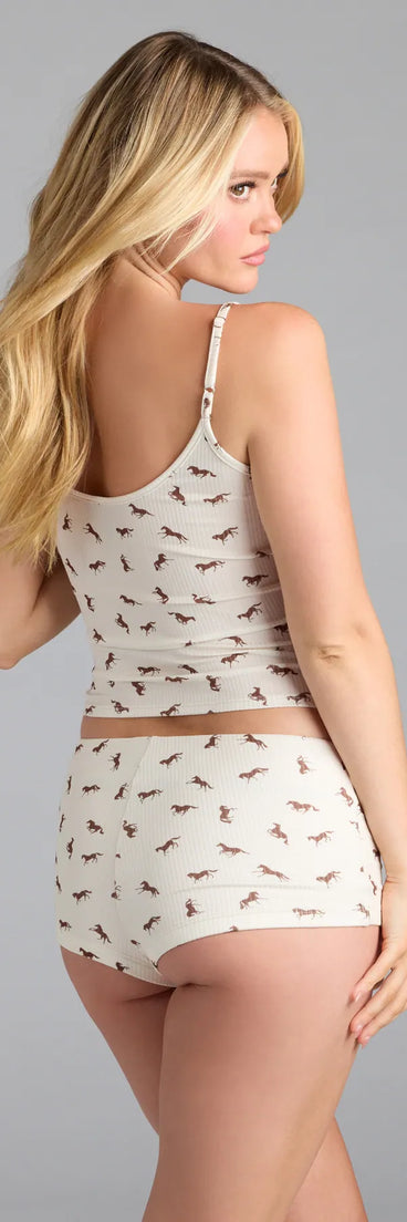 Home On The Range Horse Print Pajama Top