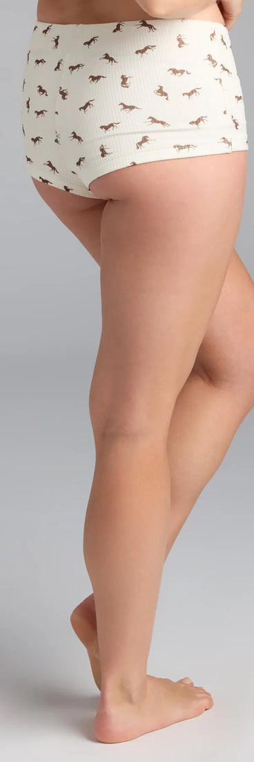 Home On The Range Horse Print Pajama Shorts