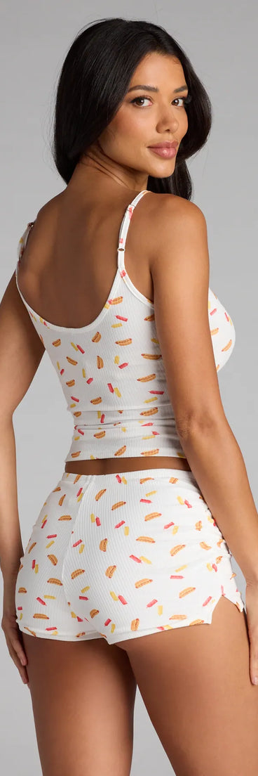 Late Night Bites Scoop Neck Pajama Top