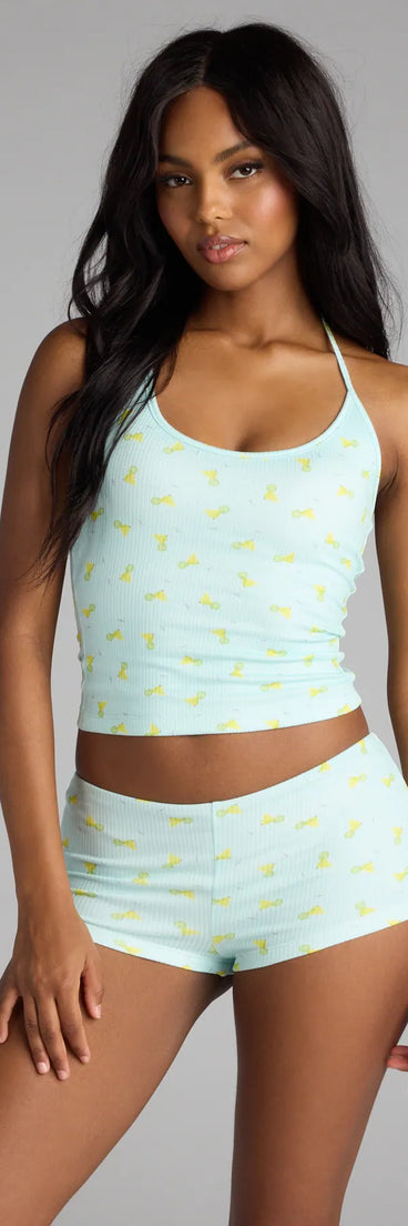 Sippin’ Pretty Margarita Print Pajama Shorts