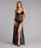 Whispered Touch Sheer Lace Slip Maxi Dress