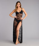 Whispered Touch Sheer Lace Slip Maxi Dress
