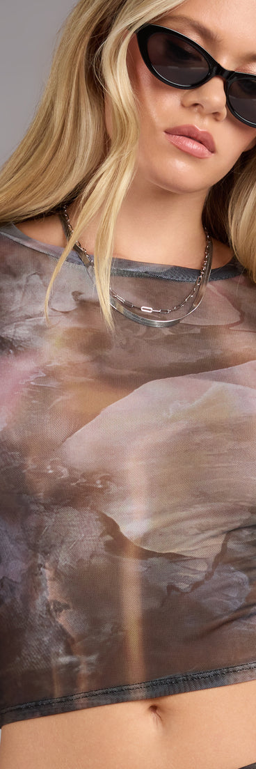 Complete your look with the After Dark Mesh Crop Top, a trendy top that’s ready to pair with anything in your fall rotation.