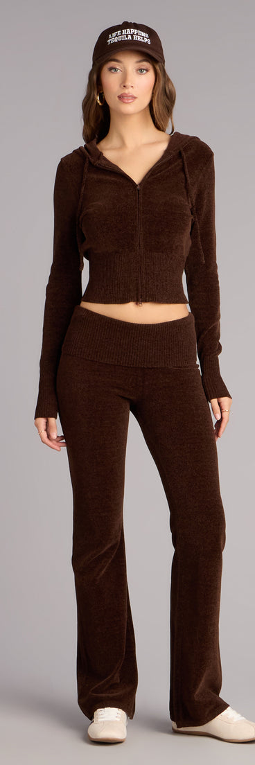 Cozy Girl Chenille Knit Flare Pants
