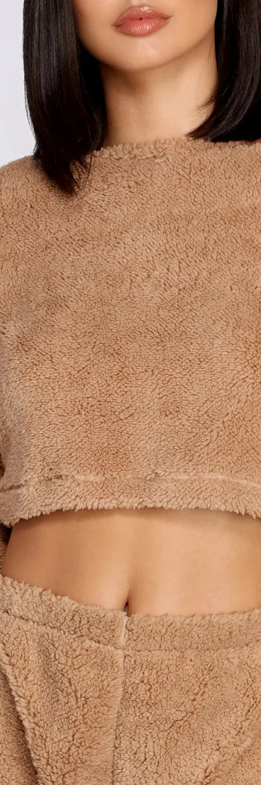 Cozier Than Ever Sherpa PJ Top