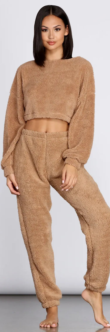 Cozier Than Ever Sherpa PJ Top