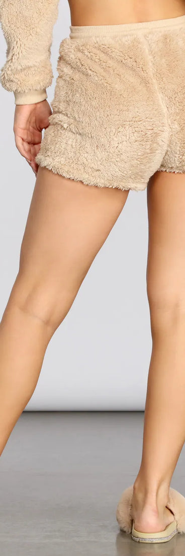 Sherpa Lounge Drawstring Shorts
