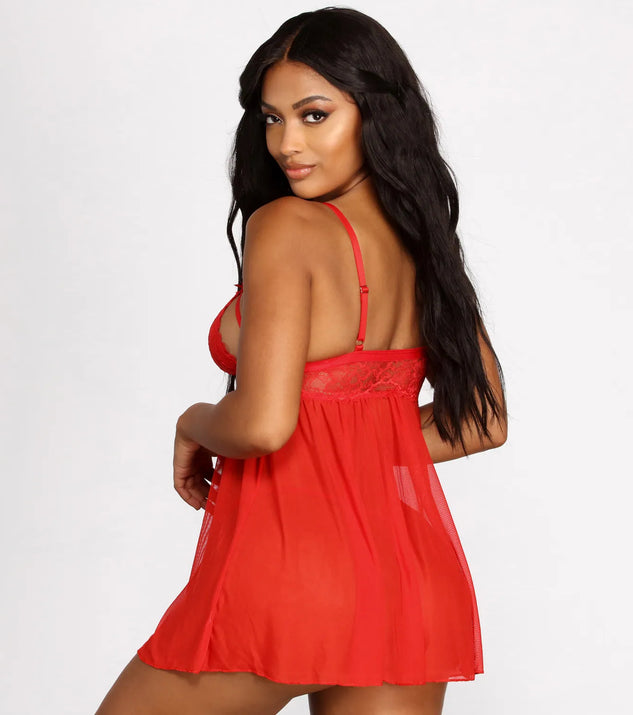 open lace back dress Libby Satin Babydoll Dress