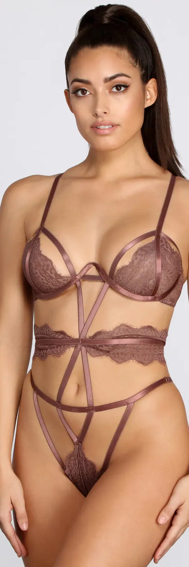 Ring The Alarm Lace Cut Out Teddy