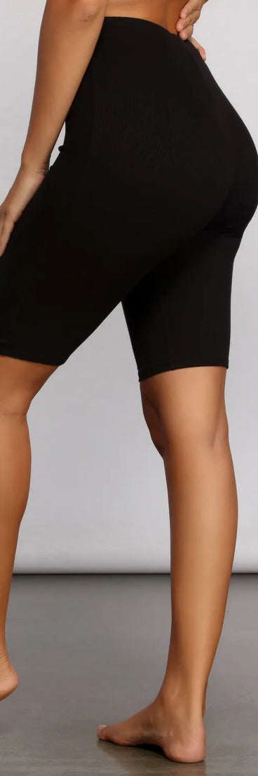 Ribbed Pajama Biker Boxer Shorts