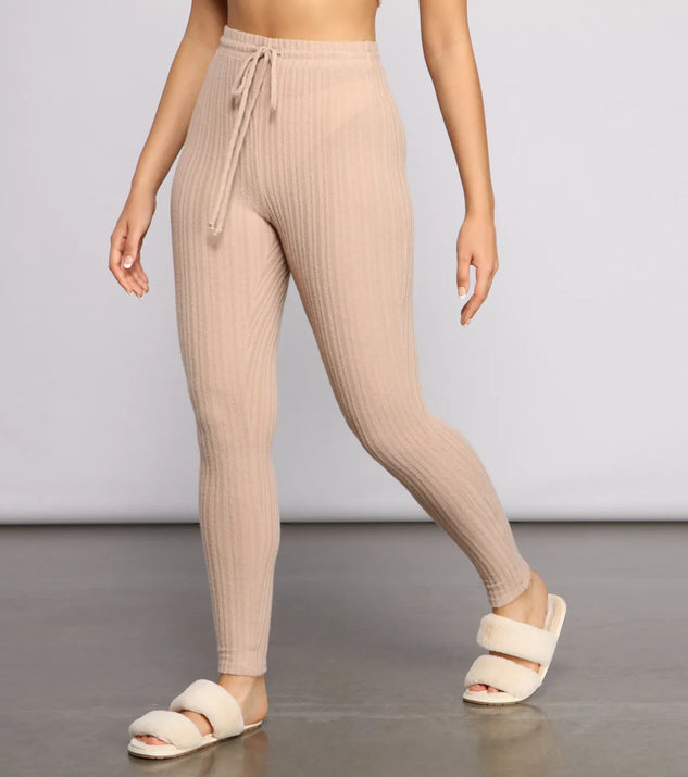 Effortlessly Chic Ribbed Pajama Leggings