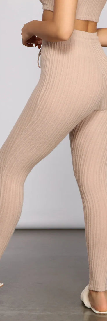 Effortlessly Chic Ribbed Pajama Leggings