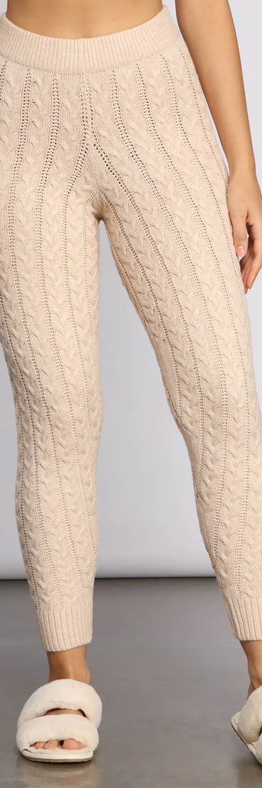 Cozy Moment Cable Knit Pajama Leggings