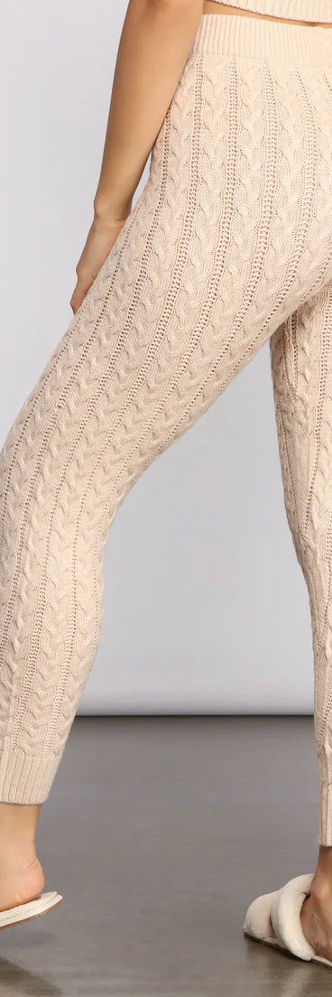 Cozy Moment Cable Knit Pajama Leggings