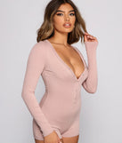 Cute and Chill Ribbed Knit Pajama Romper