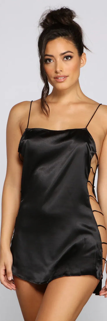 Bold Babe Cut Out Satin Slip