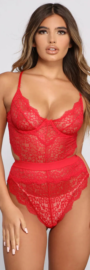 In Love With Lace High Waist Teddy