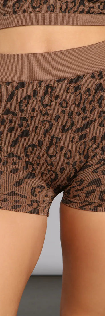 High Waist Leopard Print Pajama Shorts