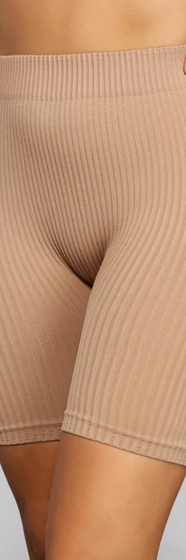 Chic And Seamless Ribbed Biker Shorts