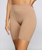 Chic And Seamless Ribbed Biker Shorts