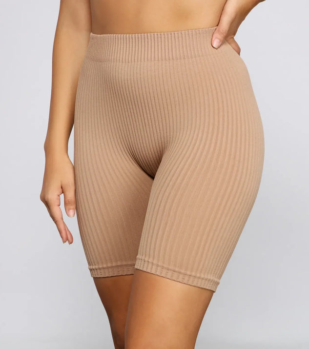 Chic And Seamless Ribbed Biker Shorts