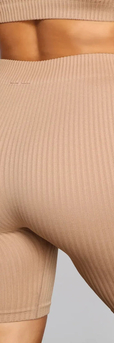 Chic And Seamless Ribbed Biker Shorts