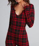 Plaid Pajama Romper And Socks Set