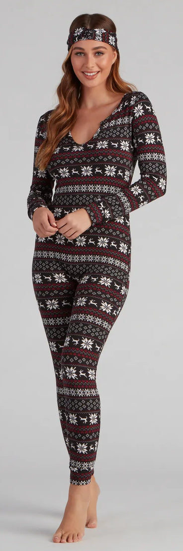 Wish Come True Fair Isle Cozy Onesie And Headband Set