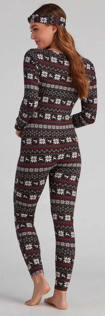 Wish Come True Fair Isle Cozy Onesie And Headband Set