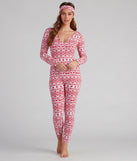 Wish List Fair Isle Cozy Onesie And Headband Set