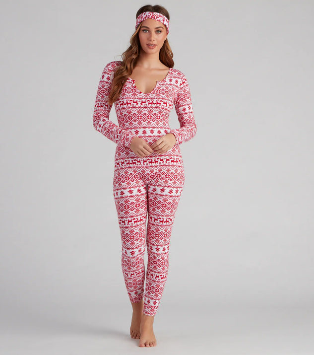 Wish List Fair Isle Cozy Onesie And Headband Set