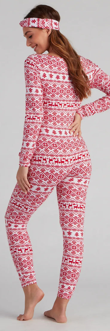 Wish List Fair Isle Cozy Onesie And Headband Set
