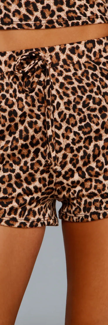 Sassy Style Leopard Print Pajama Shorts