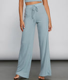 Sleeping In Wide-Leg Pajama Pants