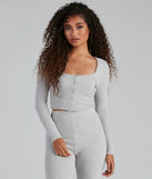 Stylishly Snug Henley Pajama Top