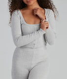Stylishly Snug Henley Pajama Top