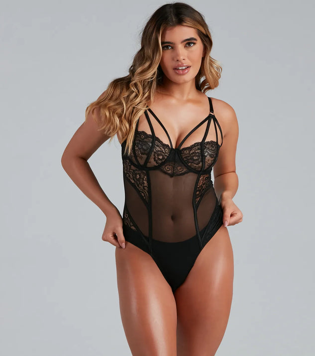 Set The Spark Lace Mesh Teddy