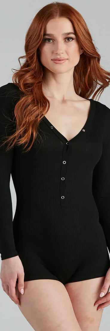 Out Of Office Henley Pajama Romper