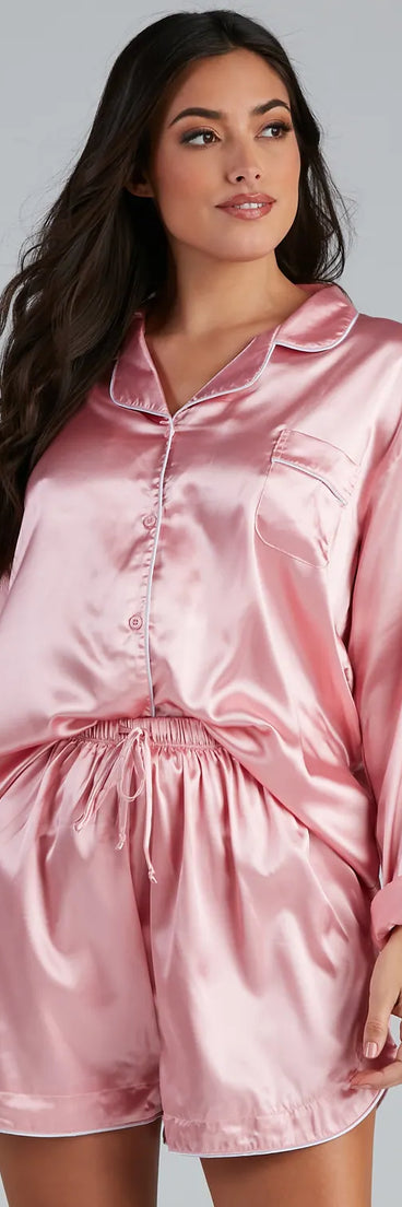 Bedtime Fave Satin Pajama Set