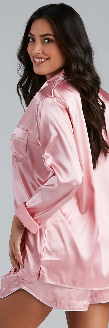 Bedtime Fave Satin Pajama Set